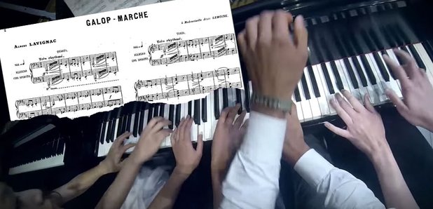 Galop Marche - Lavignac. Eight hands on one piano
